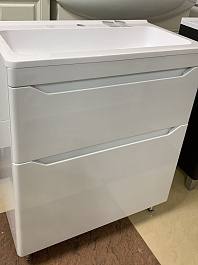 Style Line Тумба под раковину Марелла 80 Люкс Plus антискрейтч белая матовая – фотография-2